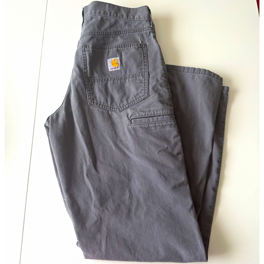 Carhartt Rugged Flex Relaxed Fit Canvas 5-Pocket Pants Gray 31x34 BN2517-M
